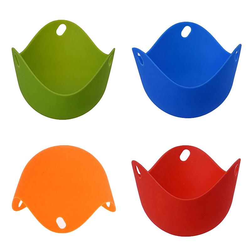 4Pcs/Set Silicone Egg Poacher Poaching Pods Pan Non Stick Egg Baking Cups Tools ARI
