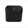 Car Garbage Bin Hanging Vehicle Rubbish Dust Case Storage Box Black Abs Square Pressing Type Trash Can Auto Interior