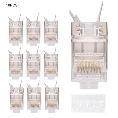 10 шт. Экранированные разъемы RJ45 8P8C CAT7 30GIP для коммуникационной сети, сервера, Ethernet-кабеля RJ45