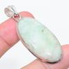 Натуральный Хризопраз Драгоценный Камень 925 Стерлинговое Серебро Ювелирный Кулон 2,21" T1I14