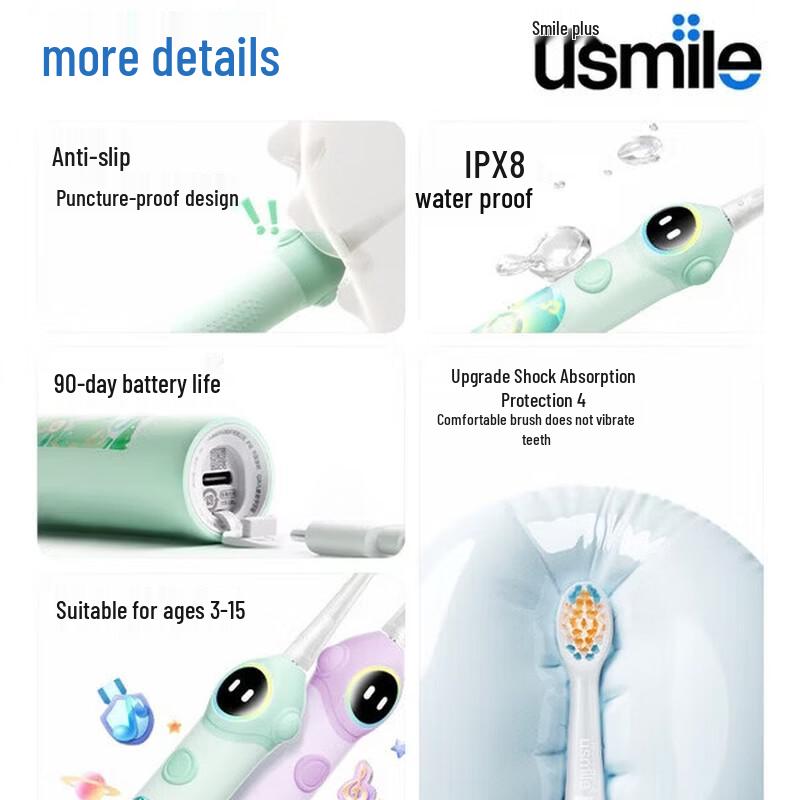 usmile Kids Sonic Electric Toothbrush Q20 CN plug (adapter included)