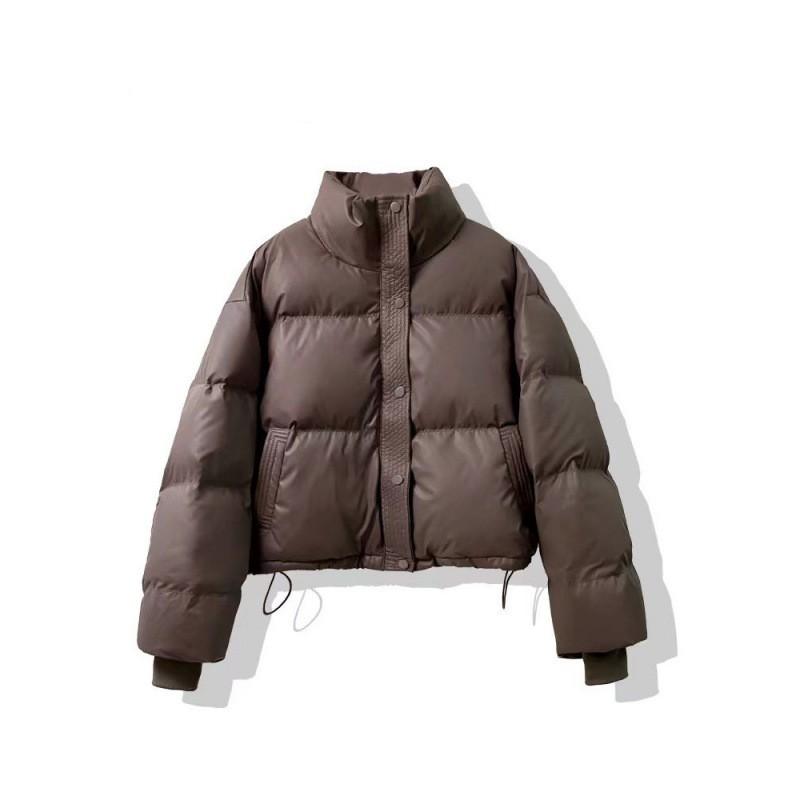 Womens Short Puffer Coat Loose Thick Cotton Padded Jacket Trendy Winter Warm Outerwear