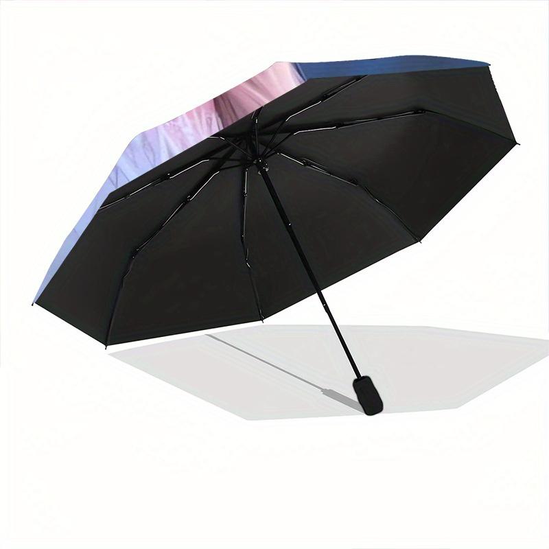 Princess Elsa Cartoon Umbrella, Portable 3-Fold Compact Umbrella, Suitable for Camping, Hiking and Travel, Ideal Easter Birthday Gift for Fa