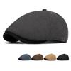 Осенне-зимняя мужская британская винтажная кепка газетчика, бархатный теплый берет, кепка-форвард, кепка художника
