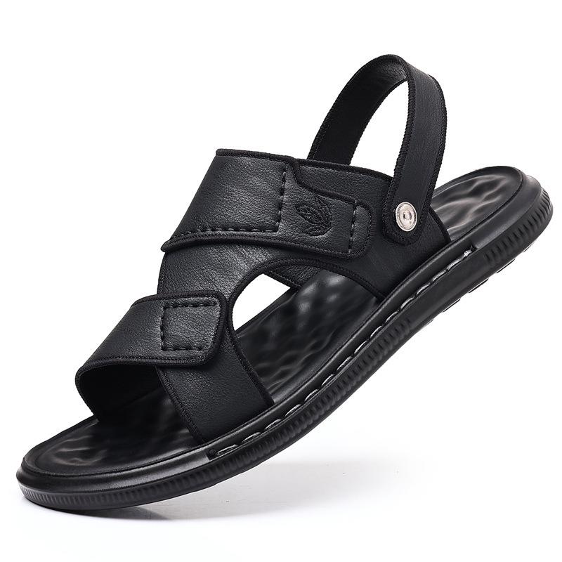 Сандалии мужские 2025 года, новая летняя повседневная одежда, сандалии двойного назначения, нескользящая мягкая подошва, мужская пляжная обувь для пап