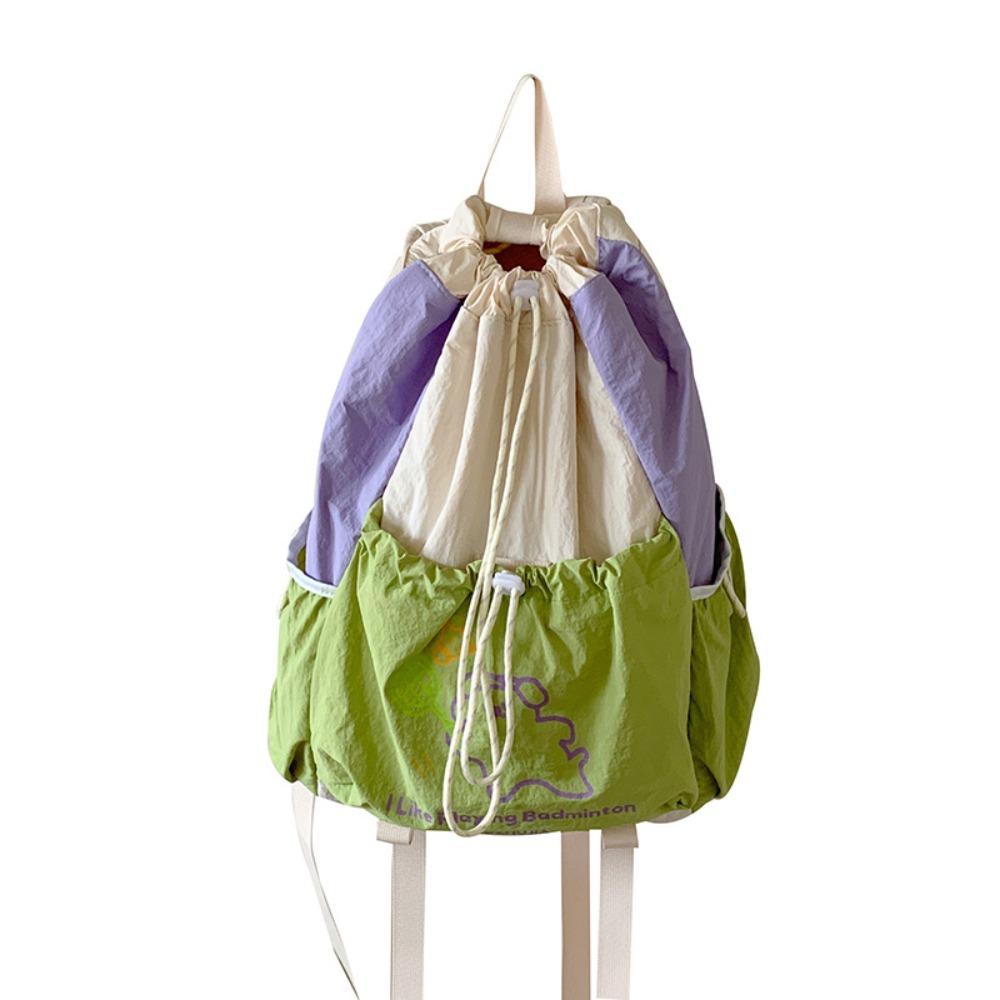 Cartoon Puppy Sport Racket Storage Backpack Lightweight Nylon Fitness Shoulder Bag Tote Bag Tennis Drawstring Fitness Bag