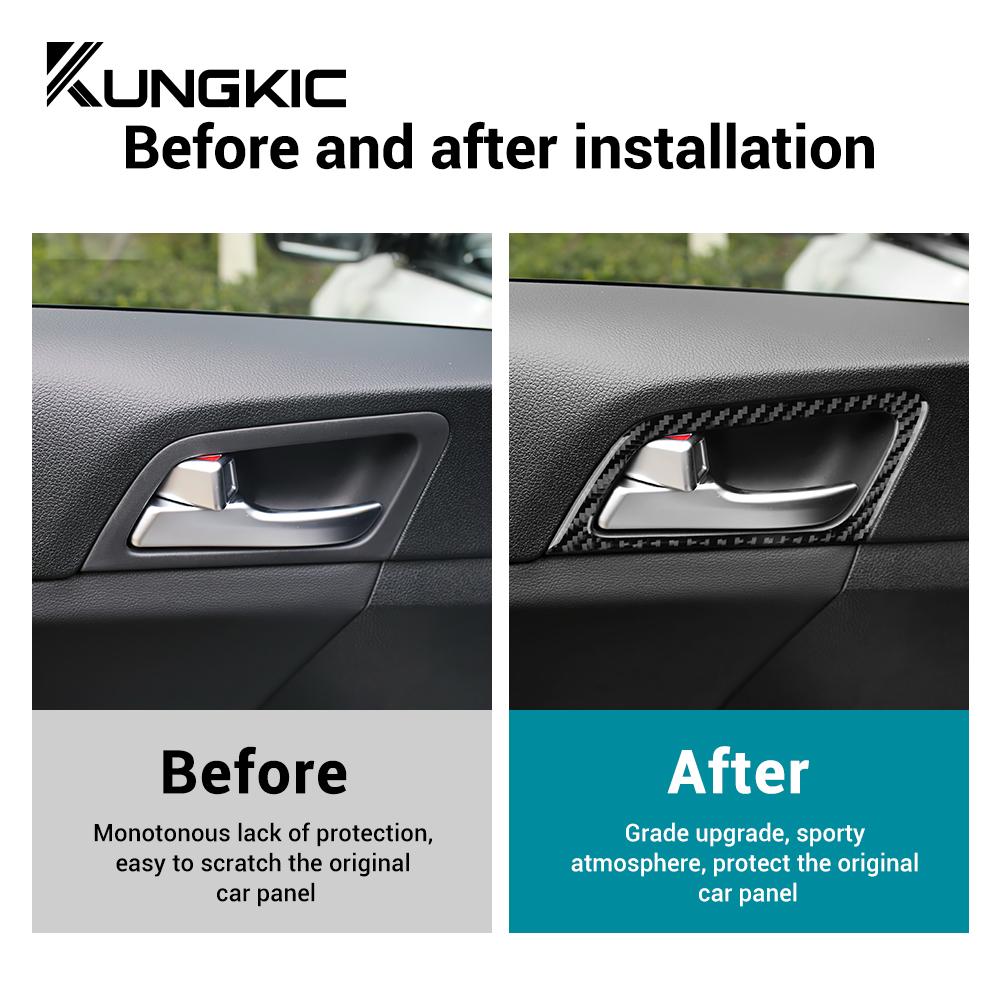 Carbon Fiber Style Interior Sticker for Kia Sportage 2017 2018 2019 2020 2021 LHD RHD Door Handle Area