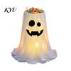 Hanging Ghost Decor Halloween Candy Bowl, Adjustable Height Large Holder, Trick or Spooky Yard Treat Standing Storage Dish for Porch Lawn Garden Prop