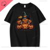 Jack Lanterns Women Ghost Pumpkin Bat Skeleton Print Round Neck Pullovers Cotton Shirt Graphic T Shirts Yk Top Harajuku Tops