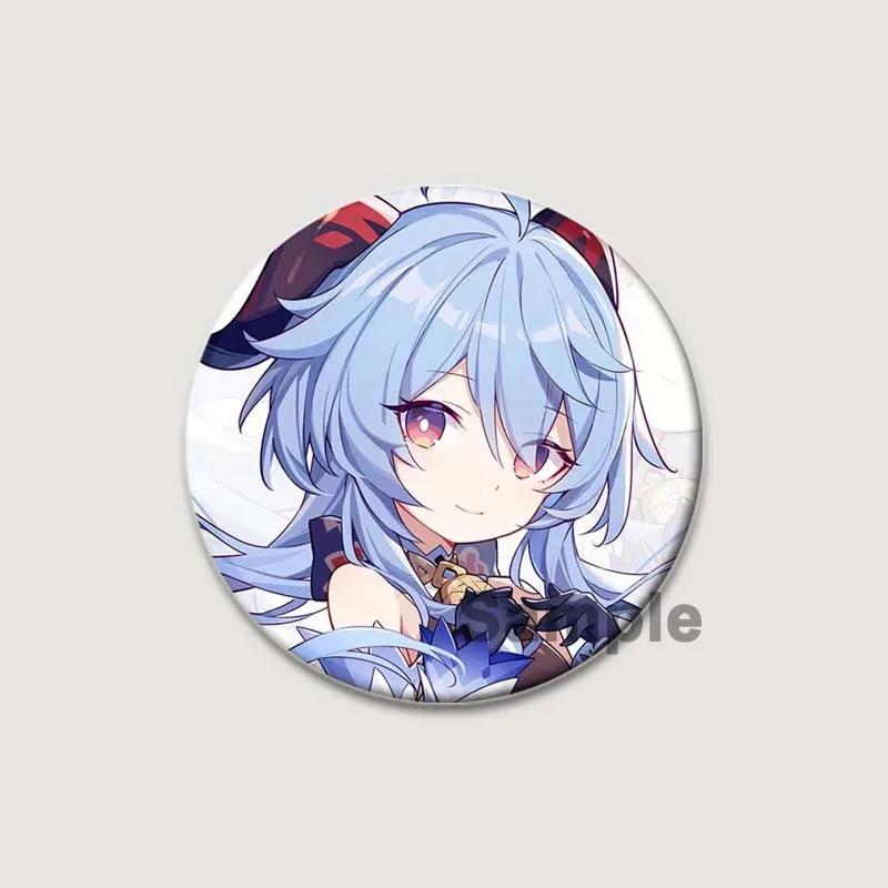 32/44/58mm Super Popular Game Anime Genshin Impact Badge Cartoon Style Brooches On Backpack Clothes Handmade Round Pins for Jewelry