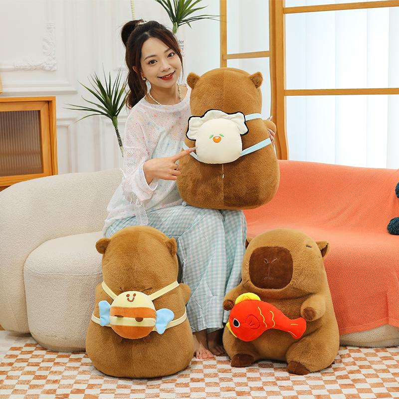 Новый Рюкзак Черепаха Мультяшный Пибала Плюшевая Игрушка Капибара Кукла Бургер Тряпичная Кукла Подушка Подарок