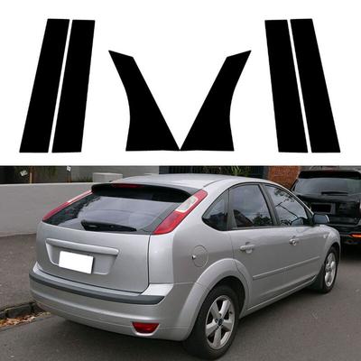 6 шт., наклейки на боковые окна, дверные стойки, наклейки для Ford Focus седан/хэтчбек 2005 2006 2007 2008 2009 2010 2011-2014