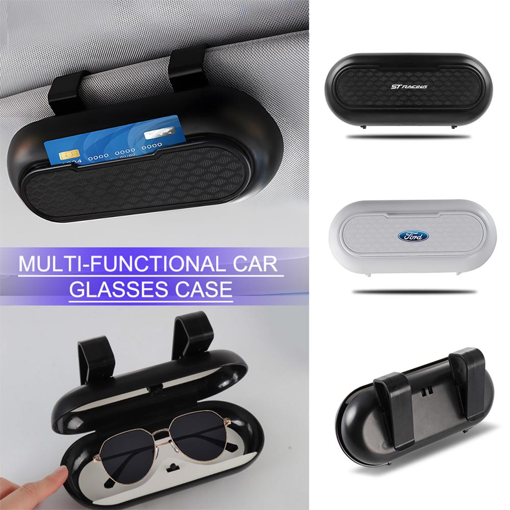 ZDO1 Car Sunglasses Glasses Clip Case Visor Storage Holder Accessories For Ford STRACING Fiesta Focus Edition Mondeo Fusion Ecosport