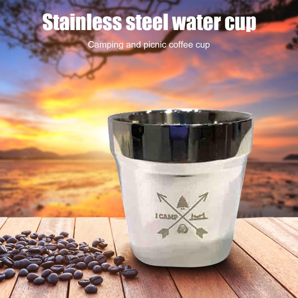 3x Coffee Mugs Stainless Steel Portable Outdoors Camping Hiking Picnic Water Cup for Household Kitchen Easy Supply