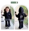 Autumn 2025 Girls' Fashionable Hooded Sweatshirt & Pants Set