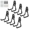 GeeWatom 2 Pack Garage Storage Utility Hooks, Heavy Duty Steel Wall Mount Hooks, Black