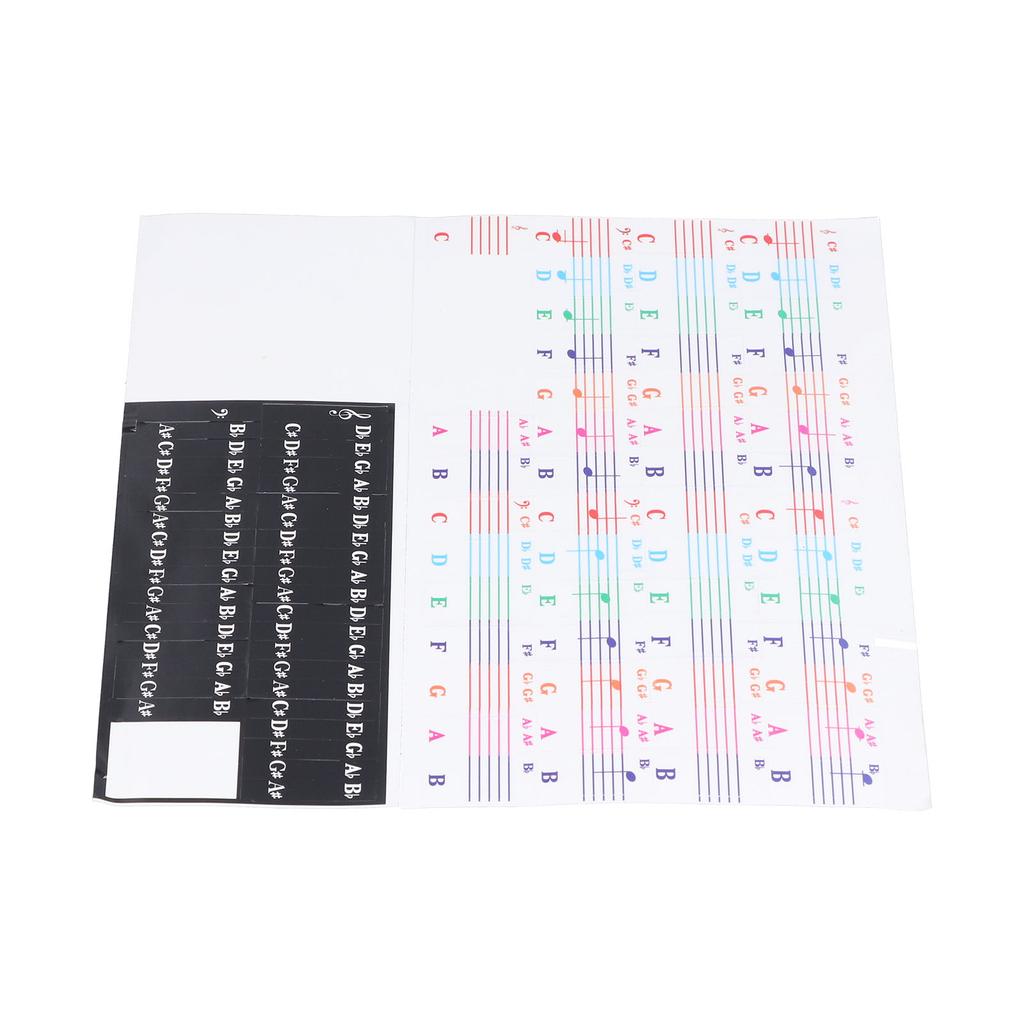 Наклейка-этикетка для клавиатуры пианино, съемная, с большими нотами и буквами для 49 61 76 88 клавиш, электронная