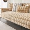 Winter Warm Super Soft Rabbit Plush Sofa Towel Thicken Bubble Velvet Non-slip Sectional Sofa Cover Non-slip L-shaped Couch Cover