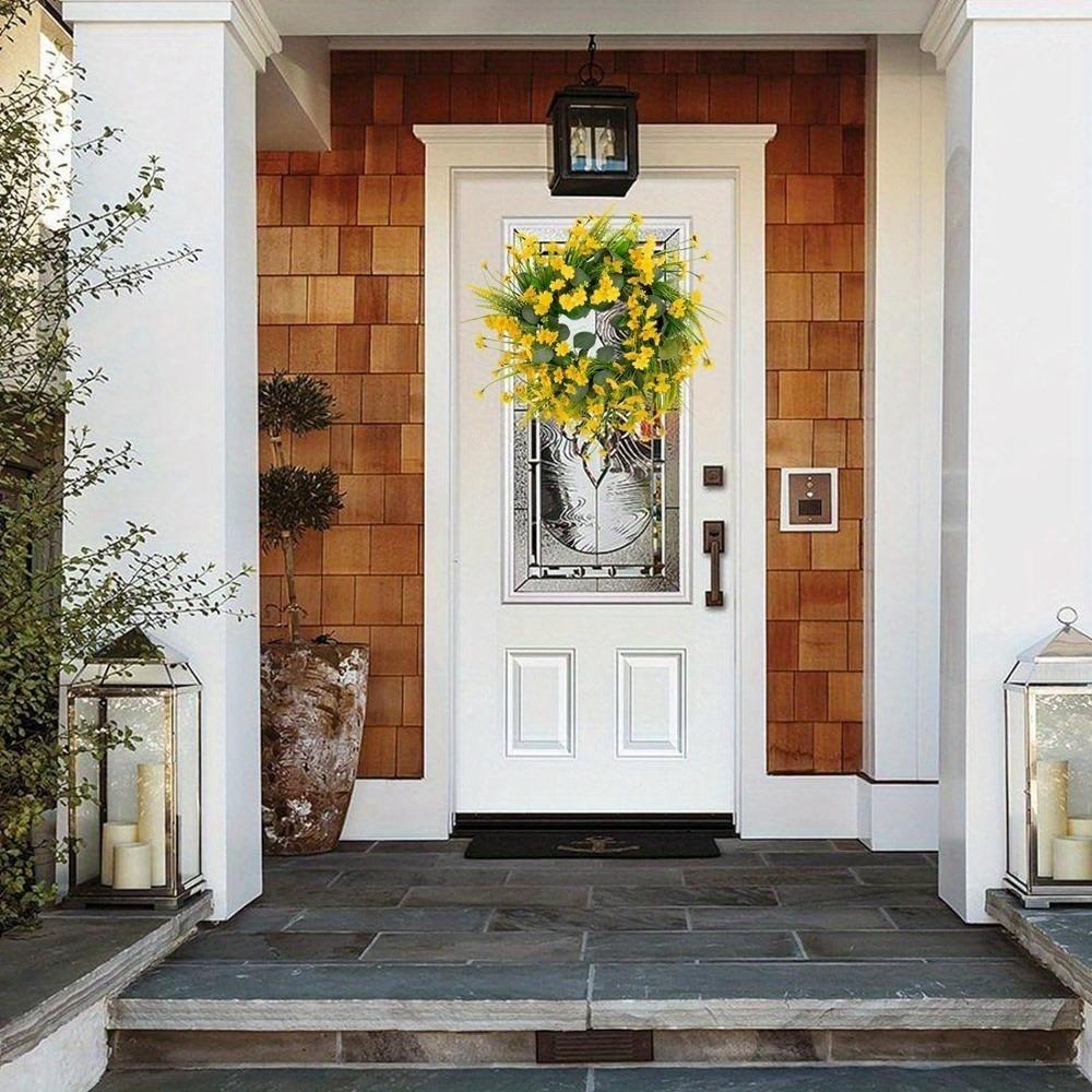 45 см маленький венок из ромашек домашний декор весенний венок красочный цветочный венок материал ручной работы для семейного сбора декор дверей и магазинов праздничные принадлежности