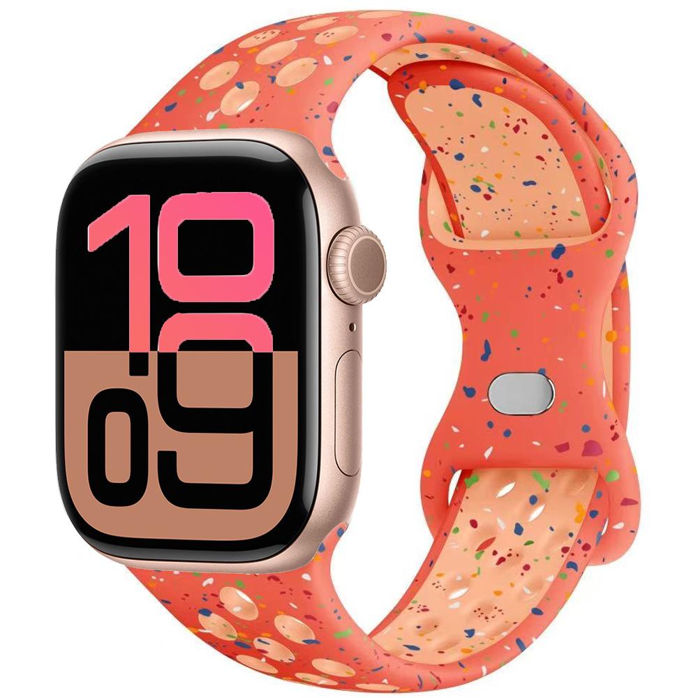 Силиконовый ремешок для Apple Watch 11 10 9 8 7 46 мм 45 мм 42 мм 41 мм Ultra 3/2 49 мм Дышащий браслет для iWatch 6 5 4 SE 44 мм