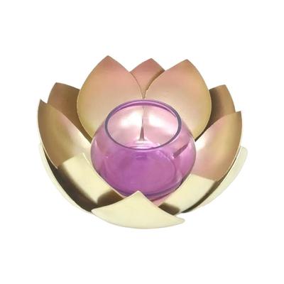 Пурпурный подсвечник в виде лотоса, Lotus Light Holder Purple,