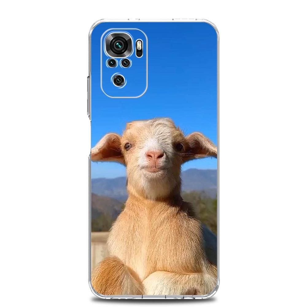 Чехол для телефона для Xiaomi Redmi Note 15 14 13 12 4G 10 11 Pro Plus 5G 14C 13C 12C 10C Прозрачный Мягкий ТПУ Чехол Мультяшный Милый Козел