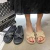 Односложные тапочки женская летняя одежда интернет-знаменитости корейская версия повседневных тапочек-кроссовок тапочки плоская пляжная обувь для девочек