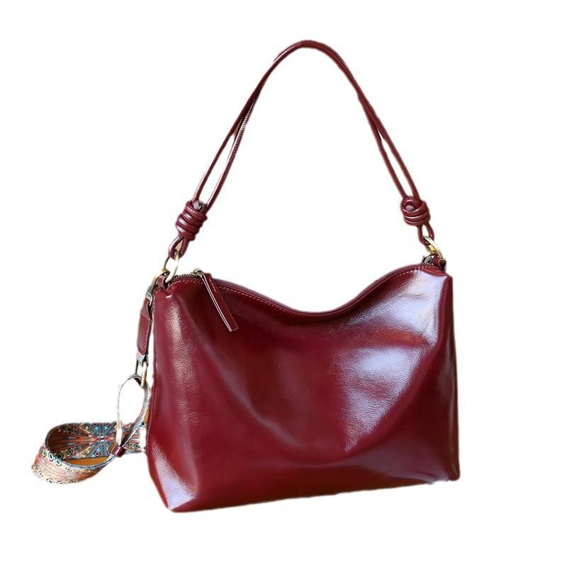 Сумка-мессенджер премиум-класса из натуральной кожи растительного дубления с одной подмышкой, большая вместимость, для женщин