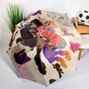 Stained Glass Gothic Romance Umbrella Folding Umbrella, Automatic Umbrella 8-Frame for Travel, Camping Use Gift for Halloween Christmas