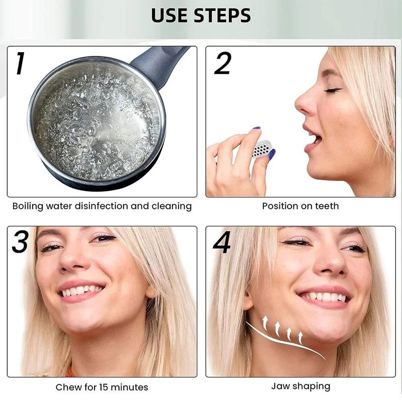 2 шт. Силиконовый тренажер для подбородка, тренажер для мышц лица, тренажер для жевания, фитнес-оборудование для похудения лица, пищевой силикон