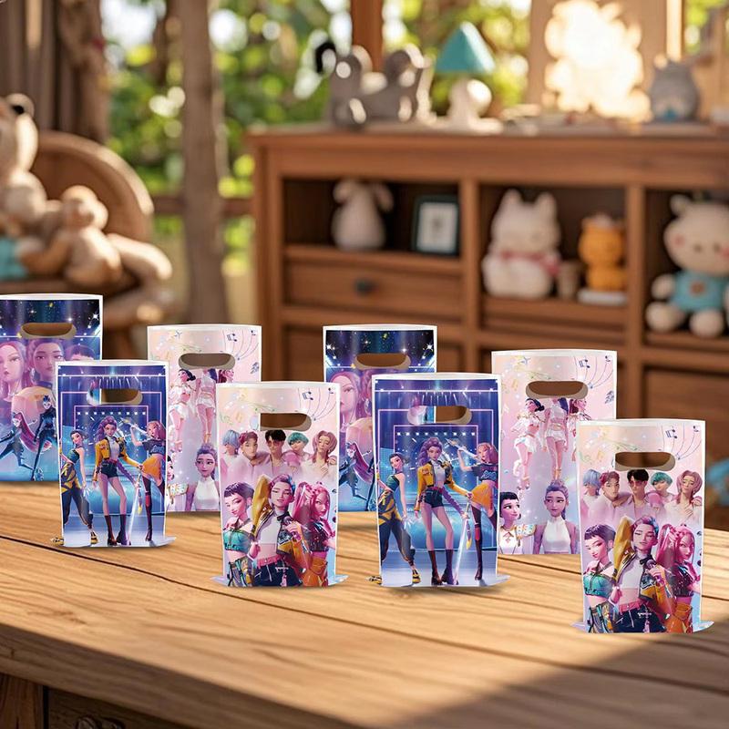 EE   10 шт. Kpop Охотники на демонов Конфетный бумажный пакет Подарочный пакет Пакет для добычи Мультяшная сумочка Пакеты для сладостей для детского дня рождения