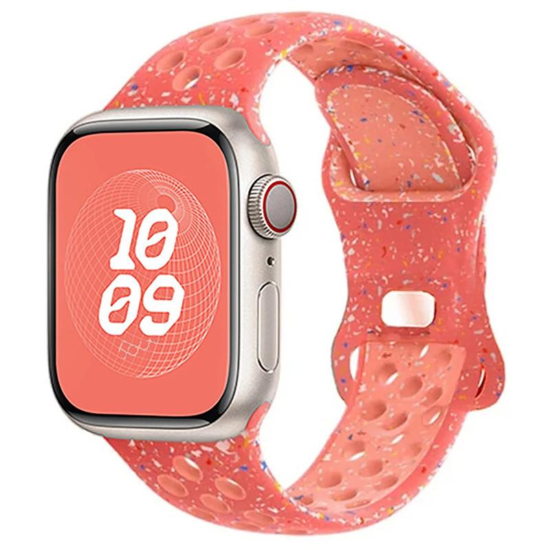 Спортивный ремешок с цветными частицами, резиновый ремешок для Apple Watch 49 мм 46 мм 45 мм 44 мм 42 мм 41 мм 40 мм для IWatch 11 10 9 8 7 6 5 4 3 SE