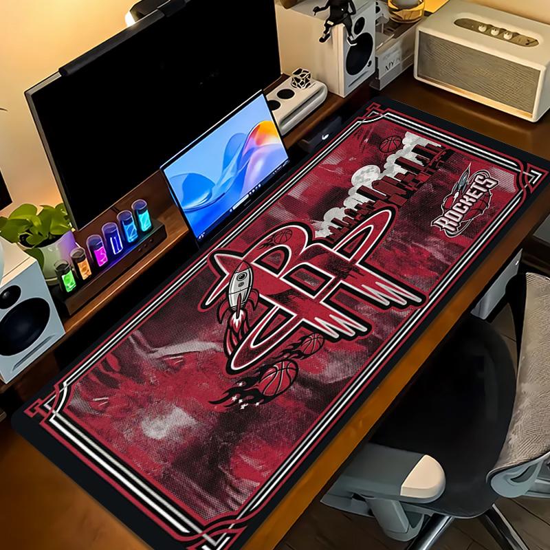 Houston Rockets Color Mouse Pad Large Gaming Table Cushion Non-slip Laptop Tablet Big Mousepad XXL Mat Mini PC Playmat With Lock edge