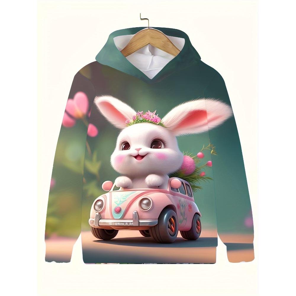 Детская одежда Толстовки с капюшоном для девочек с длинным рукавом 3D милые животные принт детская одежда весна-осень повседневная кавайная одежда для девочек на открытом воздухе топы