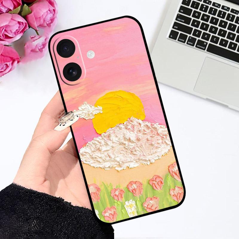 Для чехла IPhone 17 IPhone17 A3519 Масляная живопись Силиконовый чехол для телефона Для Apple IPhone 17 Чехол Защита камеры Мягкий ТПУ Корпус Бампер