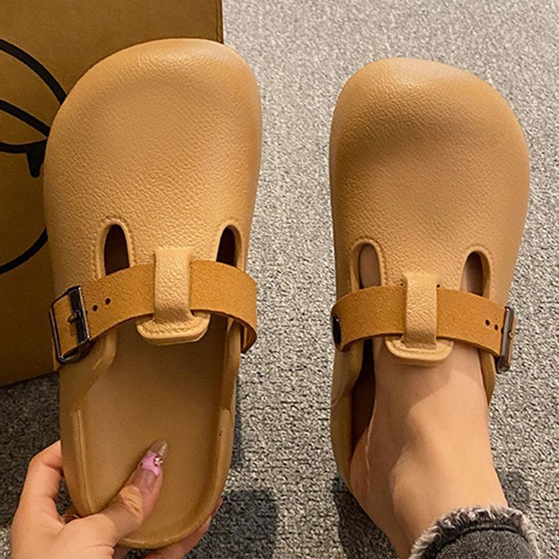 Bebealy Классические женские клоги-шлепанцы Женская садовая обувь EVA Легкие пляжные сандалии с двойной пряжкой Шлепанцы для бассейна Обувь для душа