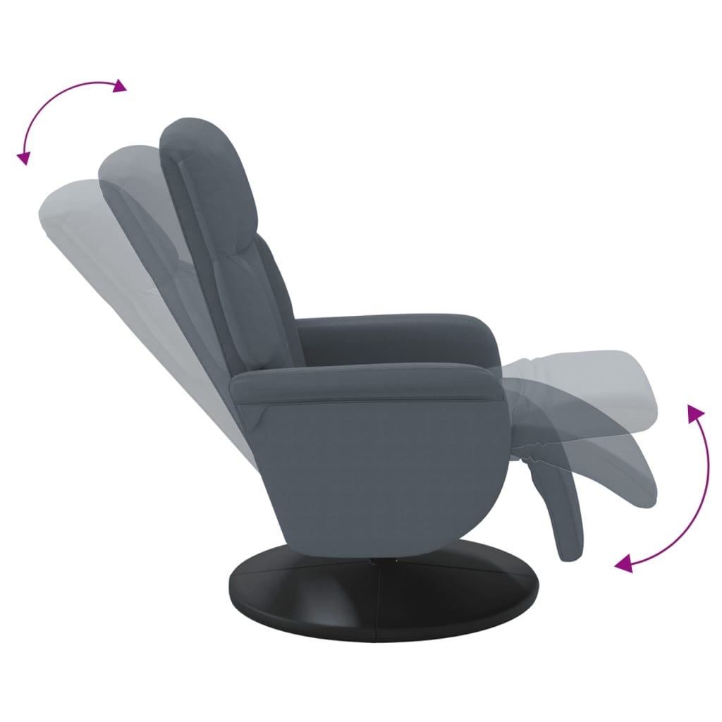 Recliner Chair with Footrest Dark Gray Velvet