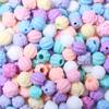 100 шт. Акриловые бусины Разноцветный Цветок Круглые Рассыпные Бусины-разделители Для Изготовления Украшений DIY Ожерелья Браслеты Брелоки Аксессуары