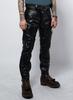 Zipper Handmade Leather Lambskin Track Pants Men Motor Biker Stylish Black Designer