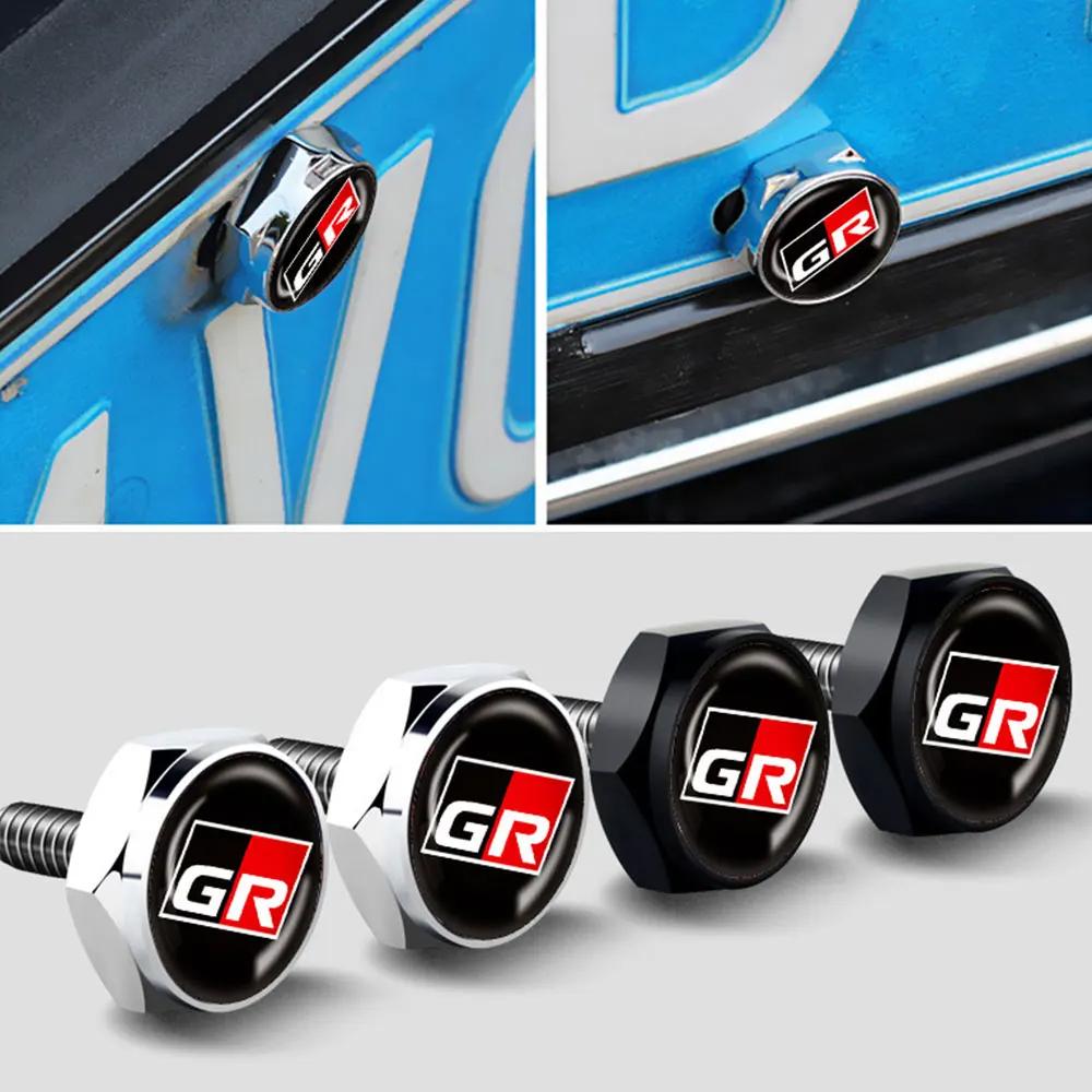 4 шт./комплект Для автомобиля Toyota GR Флаг Металлические винты Болты номерного знака Автоаксессуары Для Toyota GR Gazoo Racing Британский флаг