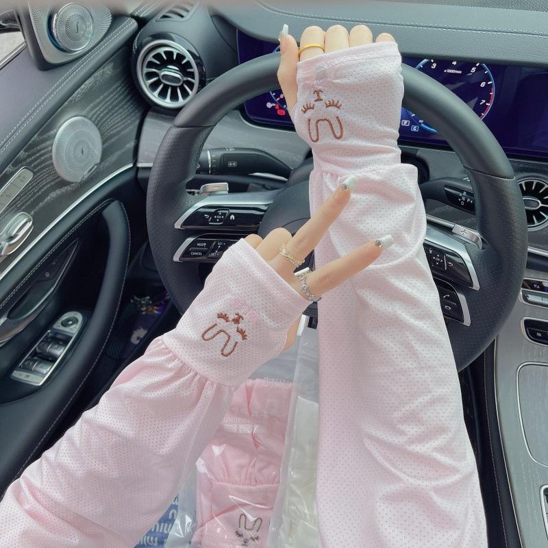 Летние рукава Ice Silk для защиты от солнца, для вождения на открытом воздухе, защита от ультрафиолета, рукава Rabbit Ice, женские свободные рукава для защиты рук