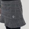 Rick Check Embroidered Fleece-Lined Skirt Leggings (Gray)_L3D1-Sk02C