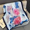 Spring Summer Autumn Sun Protection New Silk Satin Printed Scarf Women Thin Shawl Silk Imitation Trendy Scarves Poncho