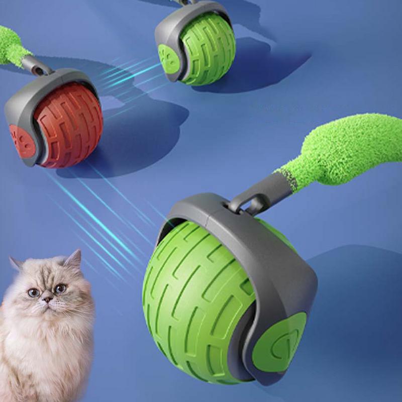 Интерактивные игрушки для кошек Автоматический катающийся мяч с искусственным хвостом Перезаряжаемая умная электрическая игрушка для питомцев Собака Кошка Дразнилка Принадлежности для тренировок