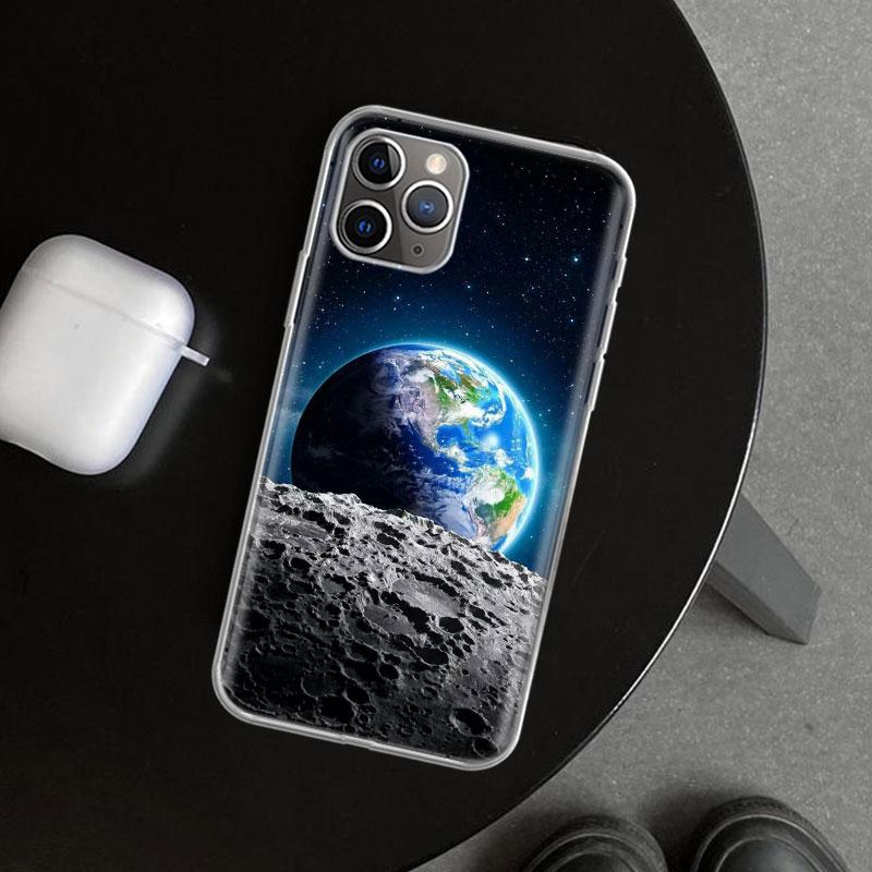 Чехол для телефона Earth Stars Space для iPhone 11 12 13 Mini 14 15 Plus 16 Pro Max 17 Air 7 8 + SE Арт Индивидуальный Fundas 11 12 13