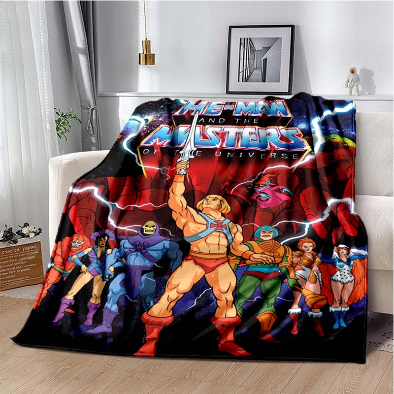 Мягкое пледы с узором He-Man and the Masters of the Universe, легкие фланелевые одеяла, домашний декор для дивана, постельное белье