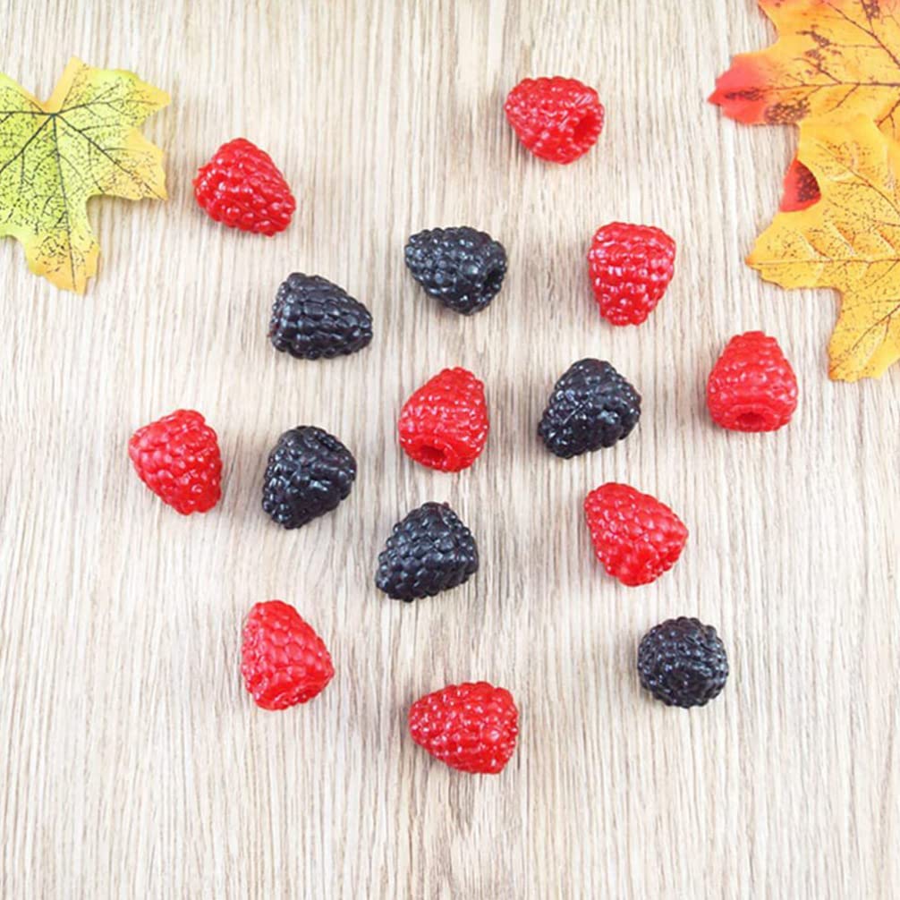 VORCOOL Food Sample Raspberry Simulation Fruit Blackberry Model Fake Real Look Fruit Food Model Photography Tools Pack of 40