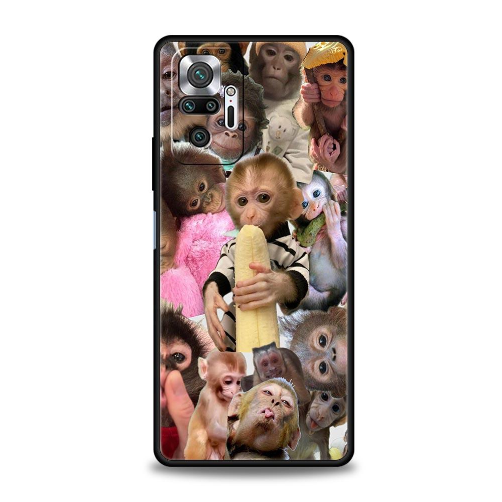 Милый забавный чехол-обезьянка для телефона Xiaomi Redmi Note 14 13 12 5G 11 10 Pro Plus 4G 9S 9 14C 13C 12C 10C 9C 9A Мягкий чехол из ТПУ
