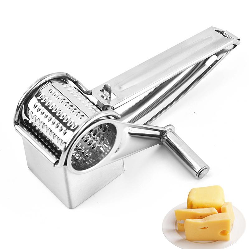 Handheld Rotary Cheese Grater Cheese Hand Grater Kitchen Craft Stainless Steel Cheese Vegetable Grater Shredder With Handle