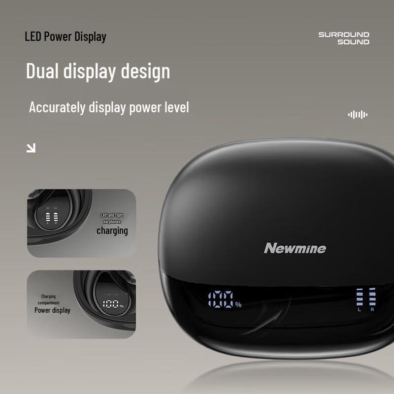 Беспроводные Bluetooth-наушники Newmine Open-Ear для спорта с шумоподавлением ENC